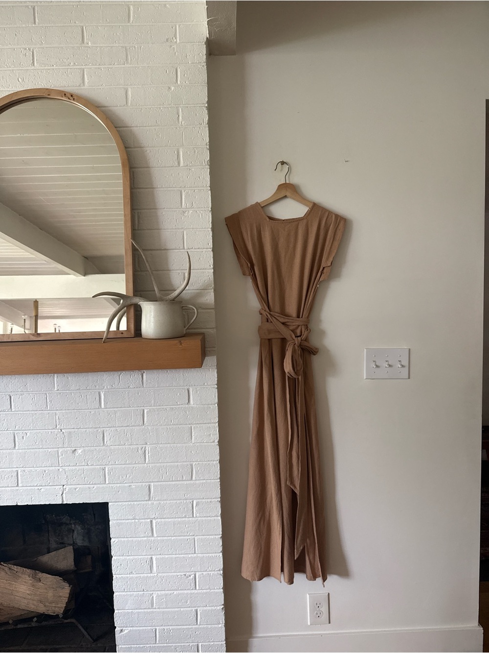 Sleeveless Belted Maxi Dress - Camel - Picture 1 of 4
